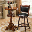 24" Wooden Upholstered Swivel Counter Height Stool  Dining Chair