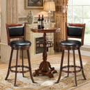 29" Swivel Bar Height Stool Wooden Upholstered Dining Chair