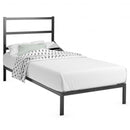 Twin-Full-Queen Size Metal Bed Platform Frame with Headboard-Twin Size
