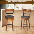 Set of 2 25.5" Swivel Counter Height Dining Chair