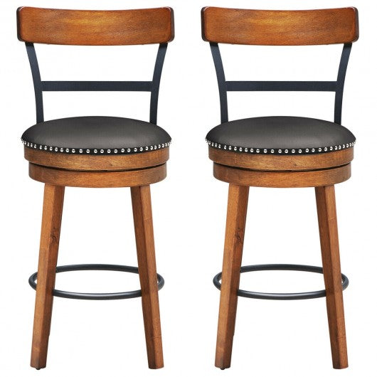 Set of 2 25.5" Swivel Counter Height Dining Chair