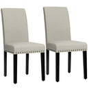 Set of 2 Fabric Upholstered Dining Chairs with Nailhead-Light Sage