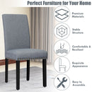 Set of 2 Fabric Upholstered Dining Chairs with Nailhead-Light Gray