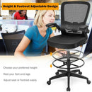Height Adjustable Drafting Chair with Lumbar Support and Flip Up Arms