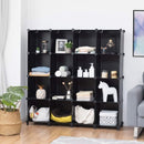 16 Plastic Cube Storage Organizer-Black