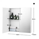 2-Tier Wall-Mounted Storage Cabinet with Double Mirror Doors