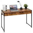 2-Drawer Computer Desk Study Table Home Office Writing Workstation-Coffee