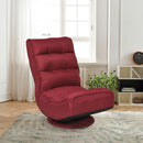 5-Position Folding Floor Gaming Chair-Wine Red
