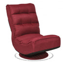 5-Position Folding Floor Gaming Chair-Wine Red