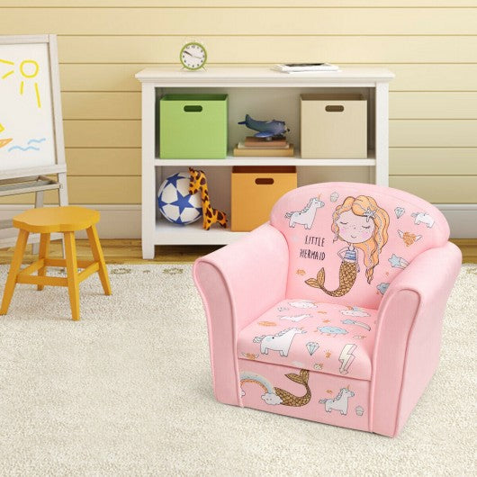 Kids Mermaid Armrest Couch Upholstered  Sofa