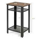 3-Tier Industrial Tall Nightstand Side End Telephone Table