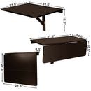 Space Saver Folding Wall-Mounted Drop-Leaf Table-Brown