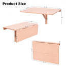 Space Saver Folding Wall-Mounted Drop-Leaf Table-Pink