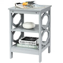 3-tier Nightstand Sofa Side End Accent Table-Gray