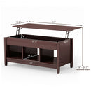 Lift Top Coffee Table with Hidden Storage Compartment-Coffee