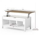 Lift Top Coffee Table with Hidden Storage Compartment-White