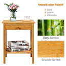 Multipurpose Bamboo Nightstand End Table Storage Shelf