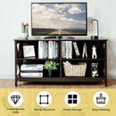 Wooden TV Stand Entertainment Media Center -Brown