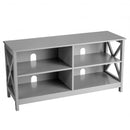 Wooden TV Stand Entertainment Media Center -Gray