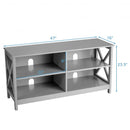 Wooden TV Stand Entertainment Media Center -Gray