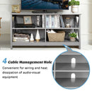Wooden TV Stand Entertainment Media Center -Gray