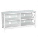 Wooden TV Stand Entertainment Media Center -White