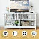 Wooden TV Stand Entertainment Media Center -White