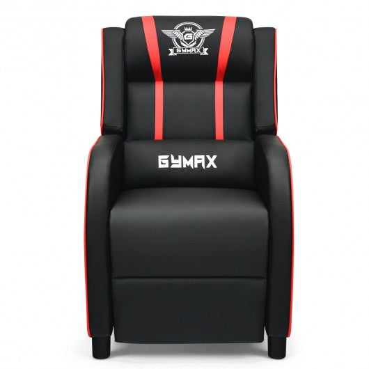 Massage Racing Gaming Single Recliner Chair-Red