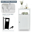 Bathroom Floor Cabinet with Adjustable Shelf-White