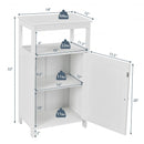 Bathroom Floor Cabinet with Adjustable Shelf-White