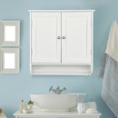 Wall Mounted Bathroom Storage Medicine Cabinet with Towel Bar-White