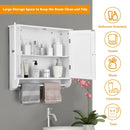 Wall Mounted Bathroom Storage Medicine Cabinet with Towel Bar-White