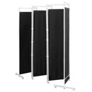 6-Panel Room Divider Folding Privacy Screen -Black