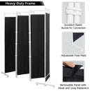 6-Panel Room Divider Folding Privacy Screen -Black