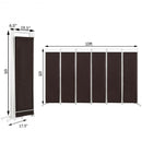 6-Panel Room Divider Folding Privacy Screen -Brown