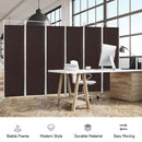 6-Panel Room Divider Folding Privacy Screen -Brown