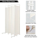 6-Panel Room Divider Folding Privacy Screen -White