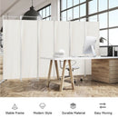6-Panel Room Divider Folding Privacy Screen -White