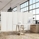 6-Panel Room Divider Folding Privacy Screen -White