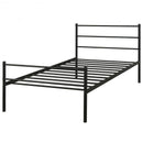 Twin Size Metal Bed Frame Platform with Headboard-Black