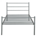 Twin Size Metal Bed Frame Platform with Headboard-Silver