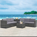 8 PCS Weaving Rattan Sofa Set with Storage Outdoor