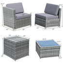8 PCS Weaving Rattan Sofa Set with Storage Outdoor