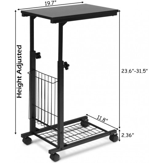 Height Adjustable Sofa Side Snack End Slide Table