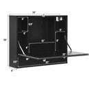 Wall Mounted Folding Laptop Desk Hideaway Storage with Drawer-Black