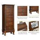 Wooden Jewelry Armoire Cabinet Storage Chest with Drawers and Swing Doors