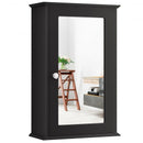 Bathroom Wall Cabinet with Single Mirror Door-Brown