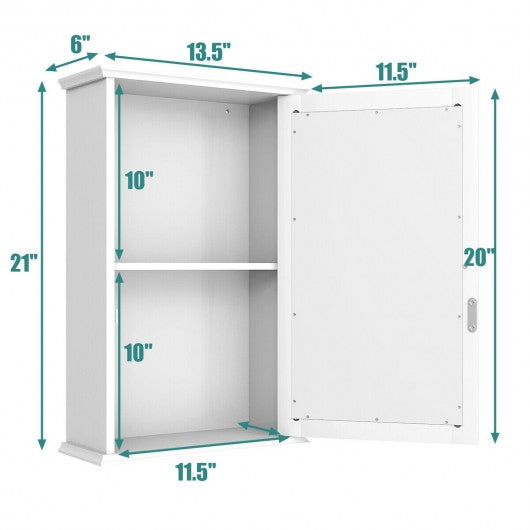 Bathroom Wall Cabinet with Single Mirror Door