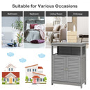 Wood Freestanding Bathroom Storage Cabinet with Double Shutter Door-Gray