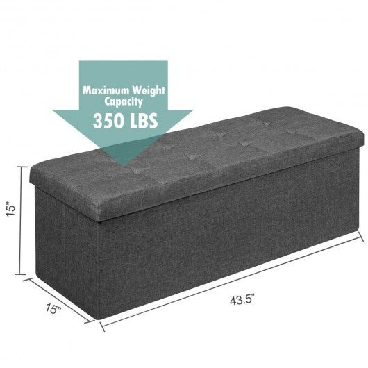 Fabric Folding Storage with Divider Bed End Bench-Dark Gray
